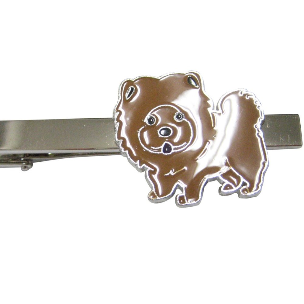 Brown Toned Chow Chow Dog Tie Clip